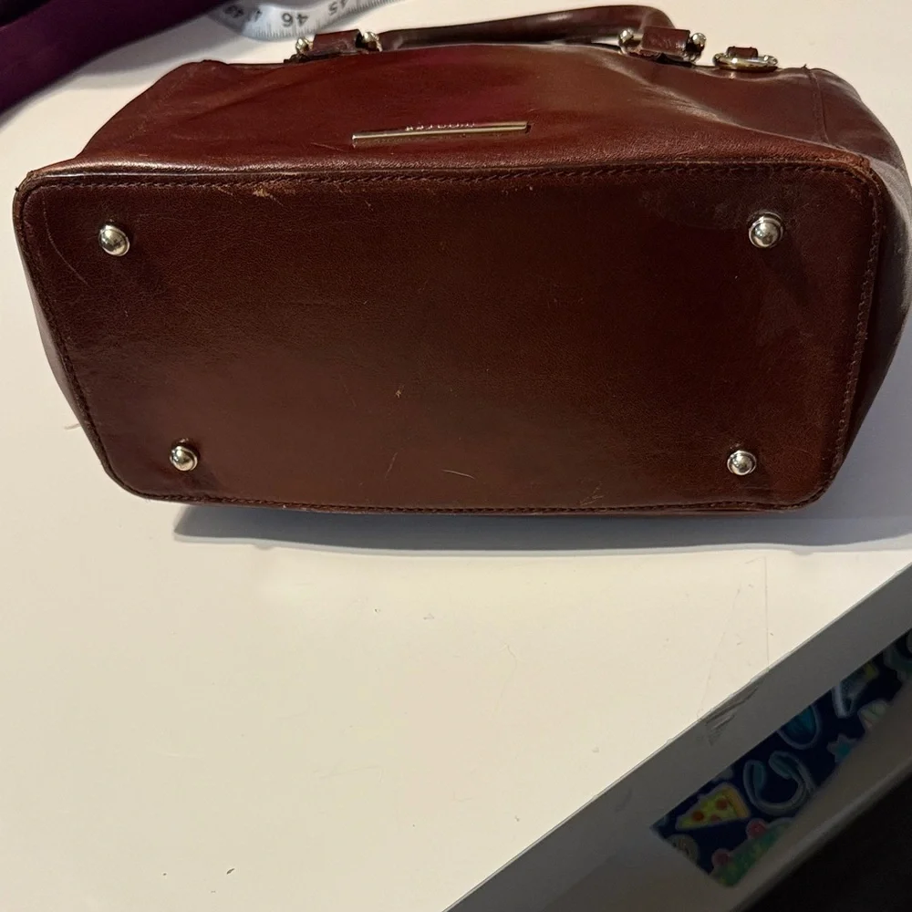 Brahmin Rich Brown Leather Brahmin Mini Schooner leather handbag in brown - Picture 10 of 12